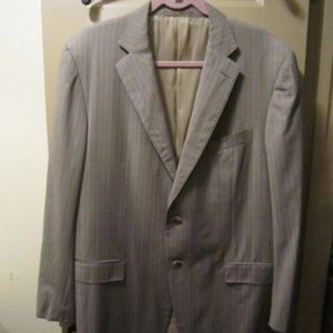 ERMENEGILDO ZEGNA BROWN STRIPE WOOL SUIT JKT 40R
